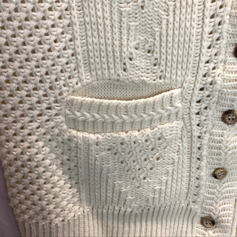 Vintage60s Sturbridge by Roosevelt Sweater Vest Diamond Pattern Cream Size Small - Picture 3 of 5
